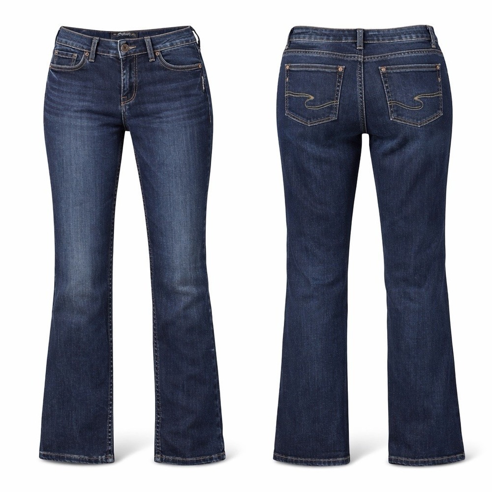 Silver Jeans Womens 31/25 Suki Skinny Crop Jeans Dark Wash WHISKERING